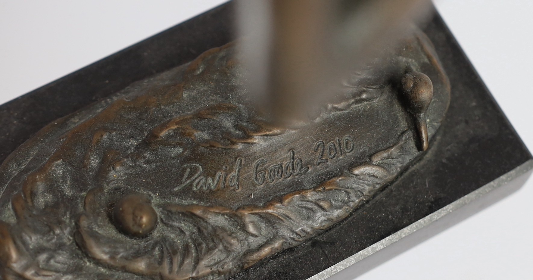 David Goode (British, b.1966). A bronze figure ‘Snailmaker’, height 27cm